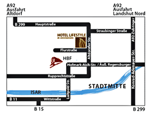 Landshut - Hotel Lifestyle Anfahrt